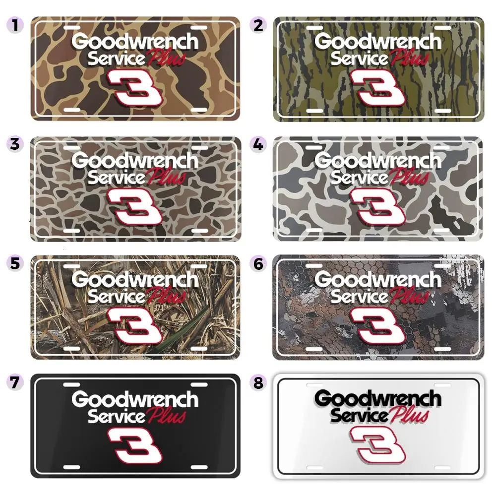 Goodwrench Service Plus 3 License Plate, Camo Aluminum Vanity Tag, Racing Car Front Plate, NASCAR Style Decor, Truck Gift, 12x6 Auto Tag