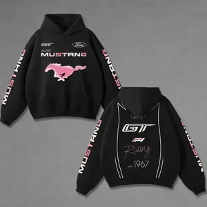 Retro Mustang GT Racing Washed Hoodie Vintage Motorcycle, Motor Speed Racing Sportbike Graphic Merch, Acid Washed Streetwear Clothing, Unisex Dirt Bike Racing Hoodie, Vintage Motorsport Hoodie, Speed Culture Men's Wear, Designed for Biker