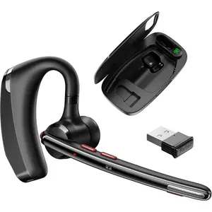 Headset V5.3,  Headset with Dual Noise-Canceling Microphones, Portable  Case, 300H Standby Time, Hands Free Headphones for /Cell Phones, Trucker//Office/Work