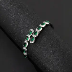 rystal Gem Bangle – Gold & Silver Plated Statement Bracelet