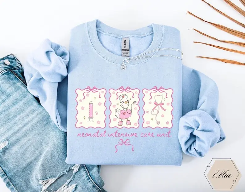 Nicu Nurse  Short Sleeved T-SHIRT / Sweatshirt , Nicu Nurse t-shirt , Mother Baby Unit Cotton Crewneck