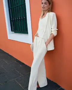 Express Signature Crepe Relaxed Tie Waist Blazer