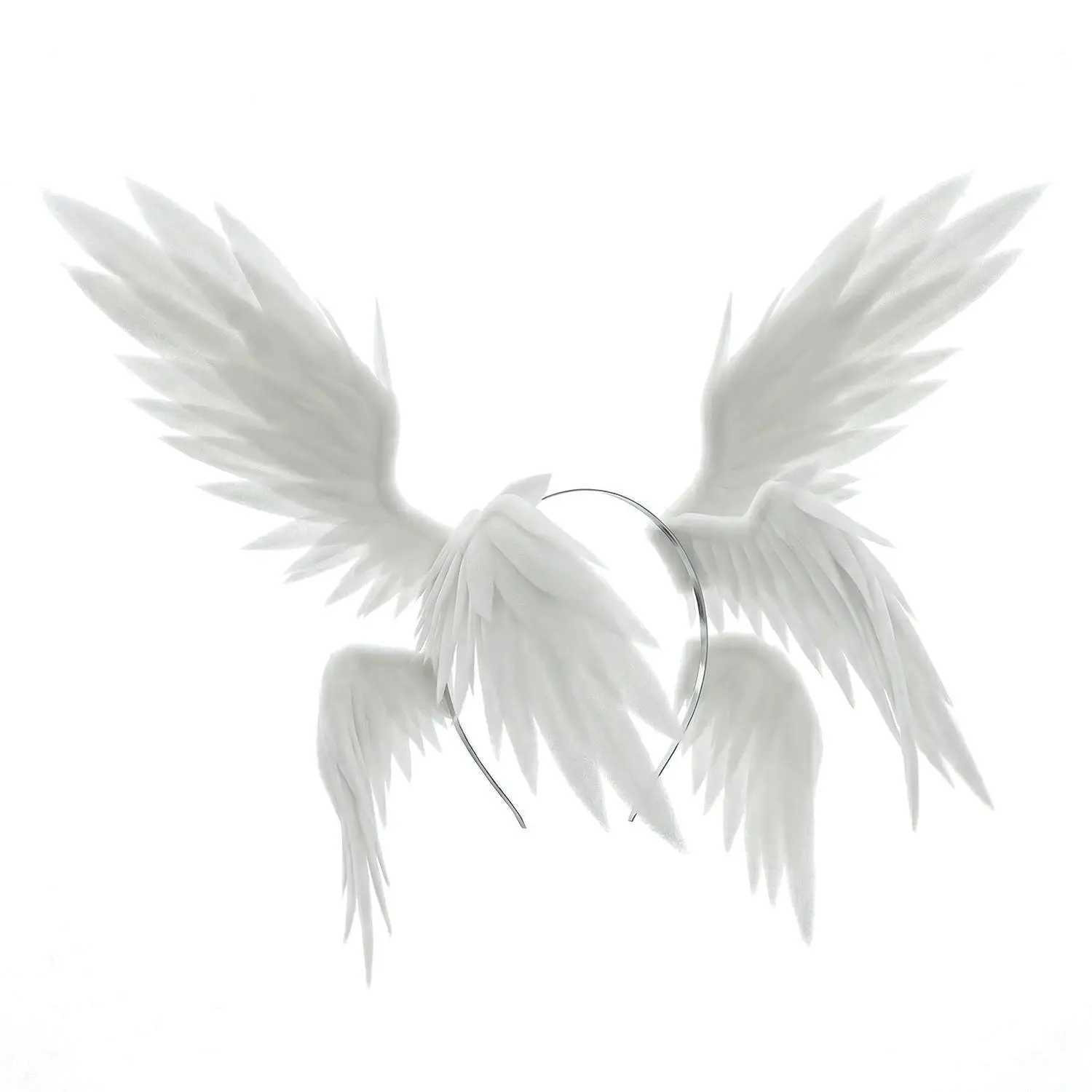Paint-Accented Bendable EVA Foam Angel Wing Hair Accessory Headband - 1 Size Fits All, Lightweight, Cosplay Halloween Party Photo Prop, Funky Unique Fashion Accessories