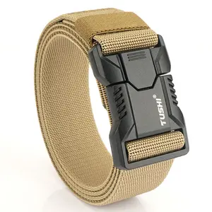 Versatile Men's Tactical Belt Elastic Nylon Aluminum Quick Release Buckle Training Outdoor Workwear New Style