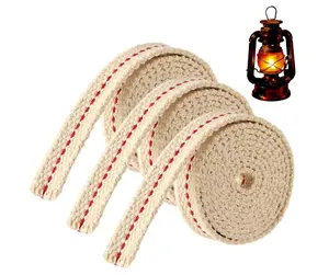3 Rolls Lamp Wick Lantern Wicks - 10 Ft 1/2 Inch Flat Cotton Oil Lamp Wick Replacement Oil Lanterns Wick with Stitch for Oil Lamps