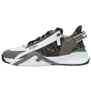 FENDI Flow FF Leather Low-Top Casual Shoes for Men in Black Trending Shoes, House White Official Shoes to Get / Maison Mihara Verifiable, with credentials and supporting global authentication