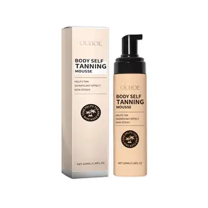 OUHOE Black Body Mousse, Summer Tanning Bronzer Moisturizes And Equalizes Skin Tone With A Dark Mousse