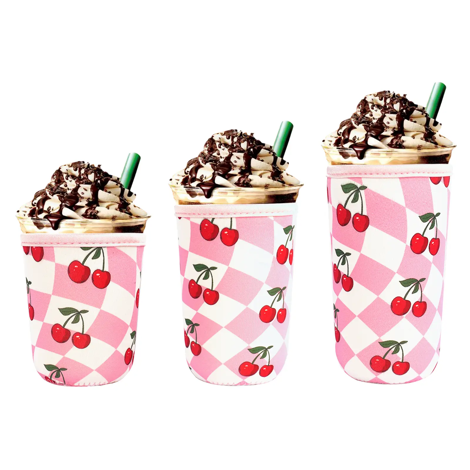 ANOTION Valentines Gift Reusable Neoprene Insulator Sleeve for Iced Coffee Cups, 3 Pack Coffee Coolies sleeves for Iced & Hot Drinks