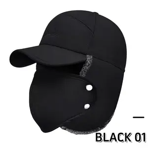 Windproof Aviator Hats Winter Baseball Cap with Face Mask Earflaps for Men and Women