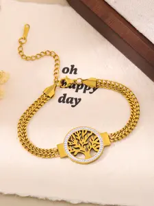 Elegant Zirconia Tree Bracelet, Life Tree Design, Versatile Jewelry Accessory for Everyday Wear, Enhance Your Layered Style