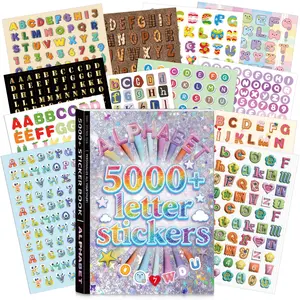 Alphabet Sticker Book | 5000Pcs Funny Cute Stickers | Colorful Self Adhesive Sticker for Scrapbooking & DIY Crafts Home Decor Party Supplies Kawaii Planner Stickers Summervibes Sticker Sheets