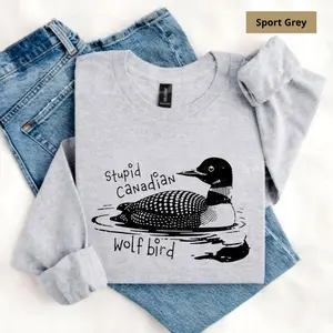 Stupid Canadian Wolf Bird Sweatshirt, Hockey Romance LGBT Hockey Fan Gift, Heated Rivalry Movie Tee, Team Hollanov Hoodie