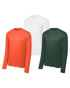 Men's Long Sleeve 100% Polyester T-Shirt Multicolor 3 Pack Of 3