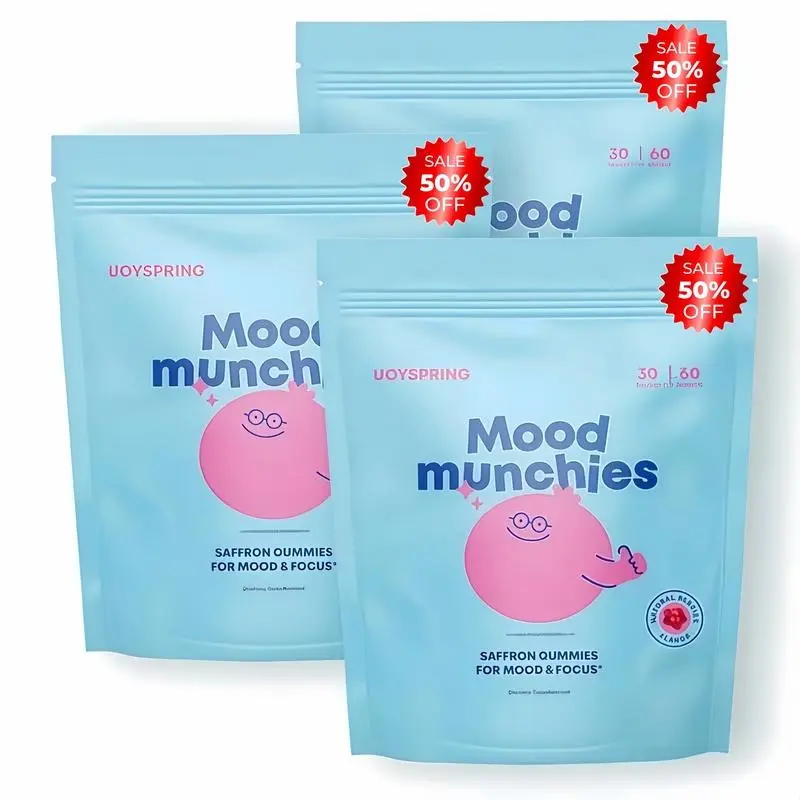 1/2/3 Packs of JoySpring Saffron Gummies for Kids |   Saffron Extract with GABA Supplement for Mood Support, Calming Tempering |   Sugar-Free Gummies