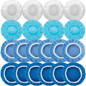 20PCS 5-6 Inch Car Orbital Buffer Polisher Pad Bonnet Set, Microfiber Buffing Pad Covers for Car Polishing Waxing Cleaning Car Accessories