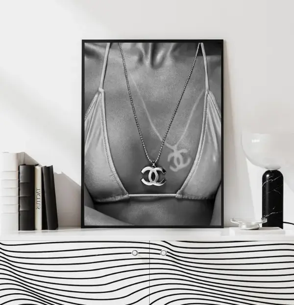 Chic Black White Fashion Wall Art, Printable Minimalist Luxury Poster , Modern Decor  [ NO FRAME ]
