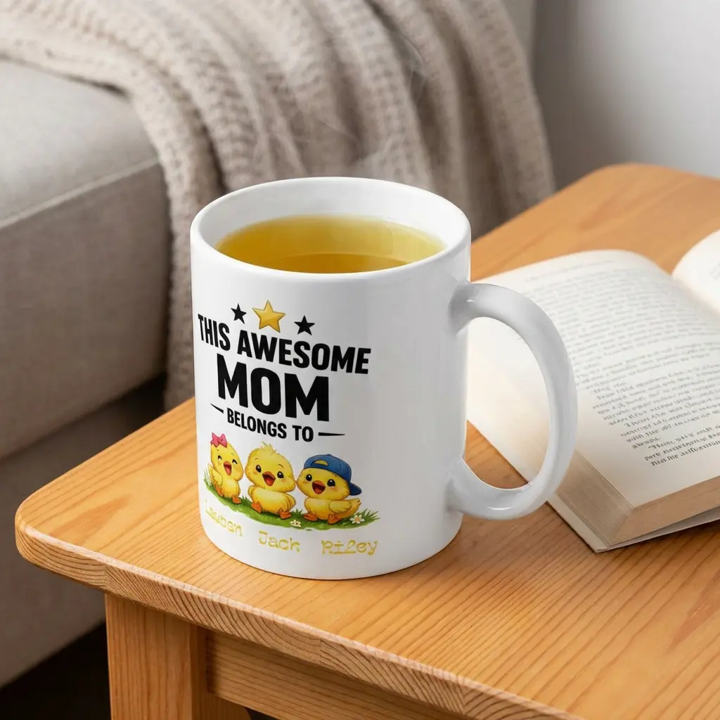 Personalized Mom mug With Kids Names, Custom Mom gift with Chicks, Personalized Mothers Day mug, Cute Mom Gift from Kids, Mama mug