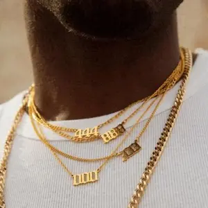 Vine Chain Angel Number Necklace-Unisex 18K Gold-Plated Stainless Steel with Unique Symbolism, Waterproof, Tarnish-resistant, and Guiding Force