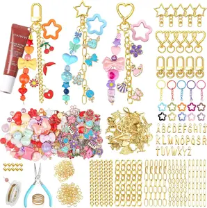 Ecoofor 364 Pcs Keychain Making Kit for Kids & Adults – Includes 20 Keychain Clips, 25 Extender Chains, 136 Charms, Beading Accessories, Jewelry Pliers – DIY Bag Charms & Jewelry Craft Kit Supplies