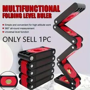 Portable multi-function folding level ruler multi-angle building decoration air conditioner accurate measurement woodworking level, multi-function multi-angle folding level - high-precision magnetic, horizontal measurement, line drawing angle folding