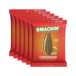SMACKIN Sunflower Seeds - CHEESEBURGER - LIMITED EDITION SAMPLER PACK, 6 Total 4 OZ Bags
