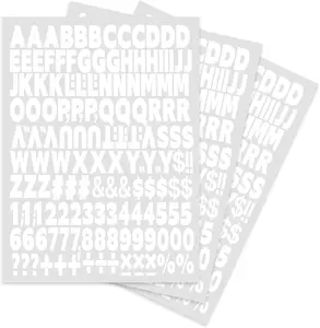 Letters and Numbers 3 Sheets 1 Inch White Iron On Heat Transfer 504 Piece Alphabets Numbers Fabric Washable Iron on Letter Patches Sports Jersey T-Shirts Slogan Printing DIY Crafts Decoration