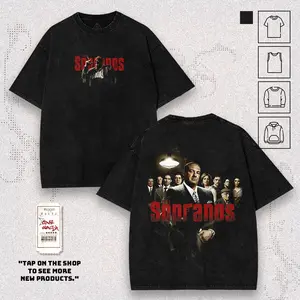 Retro Limited The Sopranos Movie Graphic Washed T-shirt, TankTop, Hoodies, Sweatshirt, 100% Premium Cotton Pre-Washed Fabric American Tees Made Soft Durable S-5XL Streetwear