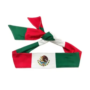 Mexican Country Flag Tie Headband with National Flag,Banadan Mexico Headband for Men Soccer, Tennis, Workout, Costume