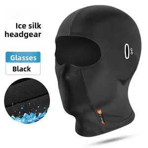 Summer Ice Silk Balaclava with Glasses Hole - UV Protection Motorcycle Bicycle Mask & Hat Liner for Riding