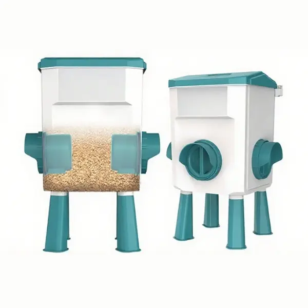 Chicken Feeder and Waterer Set - 3 Gallon/26.5 Pounds, Automatic Chicken Waterer with 4 Cups & 3 Feeder Ports, No Waste Poultry Feeders & Waterers, Chicken Coop Accessories for Hens/Ducks/Poultry