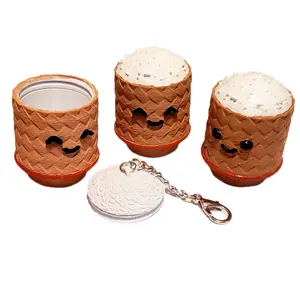 3D Printed Lao Thai Sticky Rice Bamboo Basket Container, Aep Khao, Kong Khao, Keychain Bag Charm Accessory Pill Bottle, Southeast Asian Food