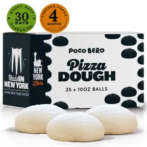 25x Frozen NY Style Pizza Dough Balls | Made in New York with Real NYC Water & Premium Ingredients | Perfect for Quick, Easy Home Pizza, Snacks & Authentic New York Taste