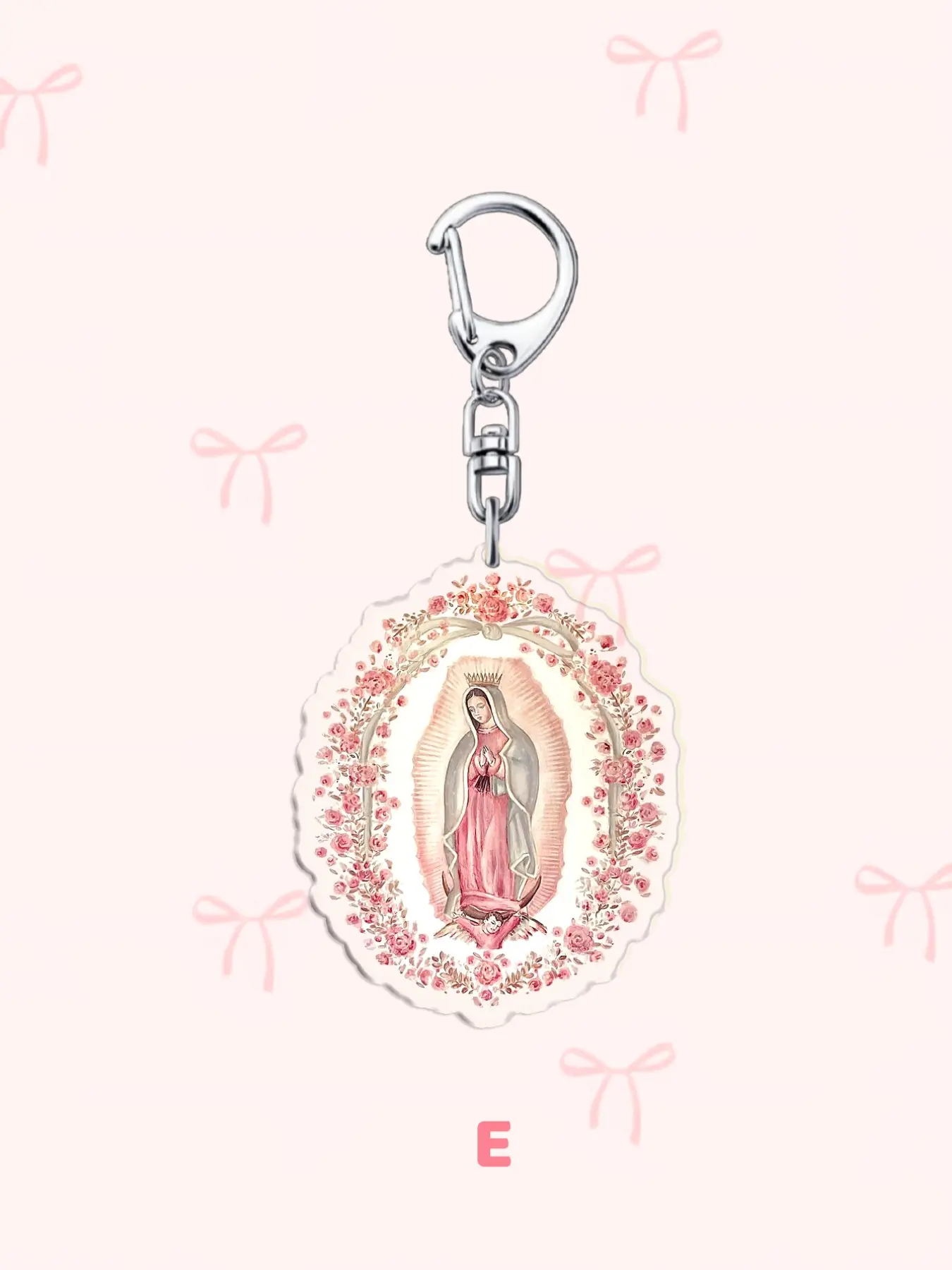 1pc Retro Catholic Keychain Of Jesus Lamb Keychain,Catholic Keychain Of Our Lady Of Guadalupe, 2D Acrylic Key Pendant, Jesus And heart Shape Design, Holiday Decoration, Key Chain Cute