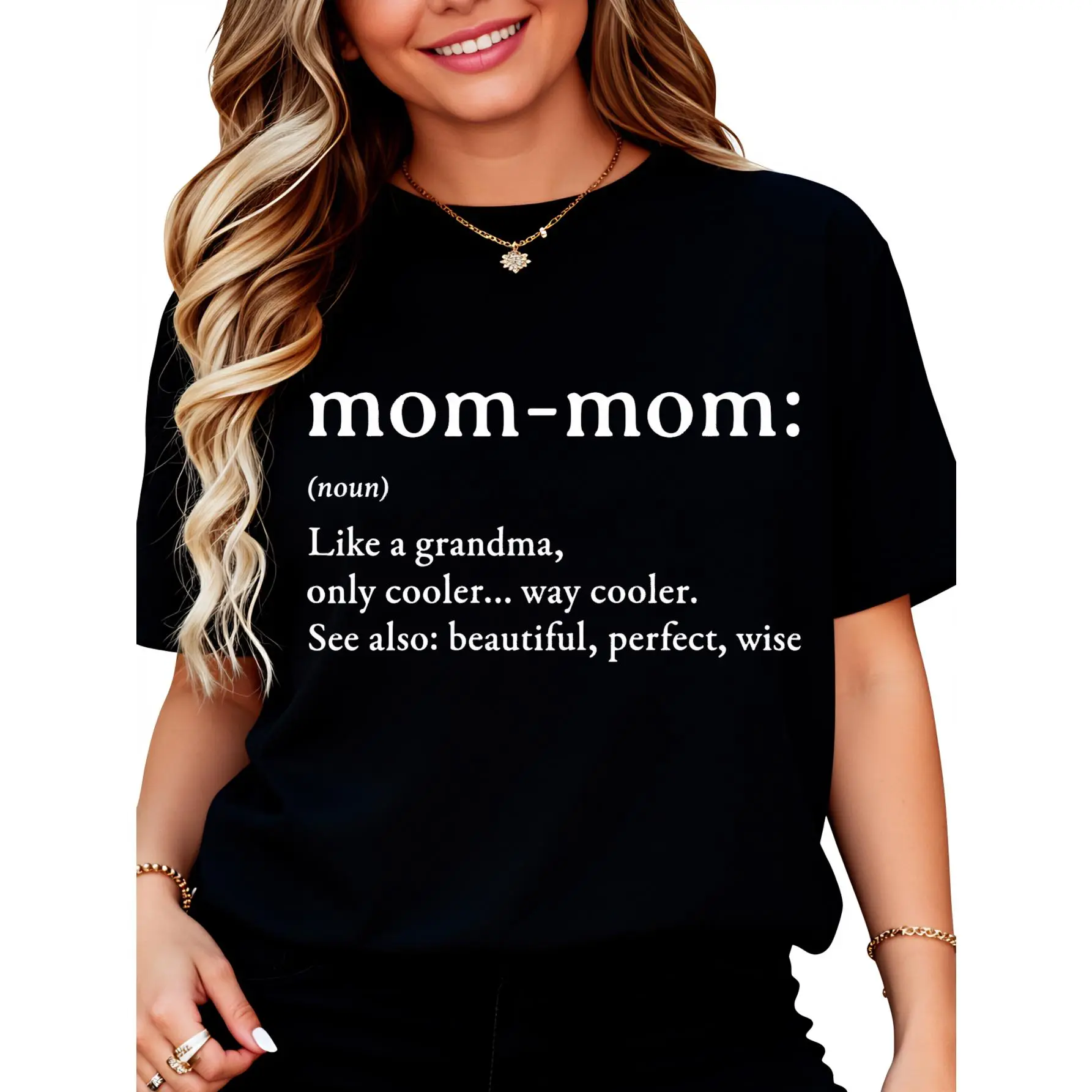 Cotton Mommom Gift Tshirt Definition Grandma Mom-Mom Mothers Day TShirt