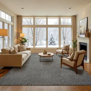 Cozy warmth Washable jute rug - Modern farmhouse non-slip mat for living room, bedroom, kitchen and dining area, comfortable winter decor floor, living room carpet, Brown, White, Grey, 4x6, 5x7 Feet rugs living room