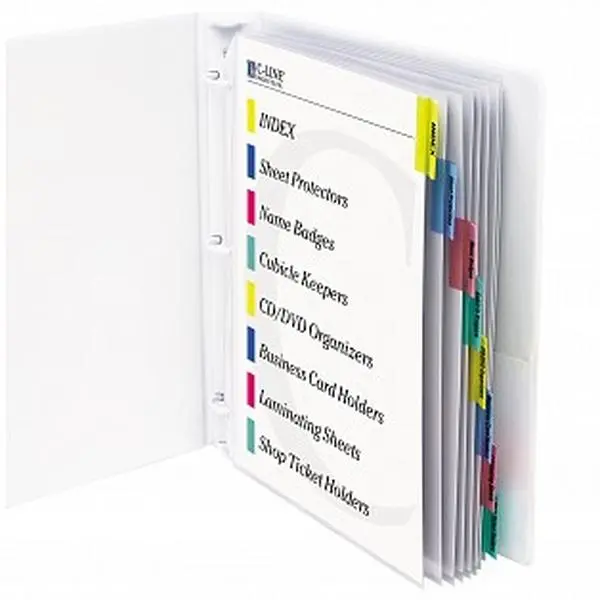 212 MAIN Heavyweight 2-in-1 Sheet Protectors with Assorted Laser/Ink Jet Printable Index Tabs, Top Loading, Acid-Free Protection, Ring Binder Compatible Office Stationery Supplies, Storage Binder Home Organization Solution, Laser/Ink Jet Printable Tabs
