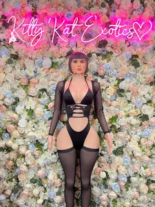 Bottlegirl Black Bodysuit  - One Piece Bartender Outfit, EDM Dancewear, Party Clubwear