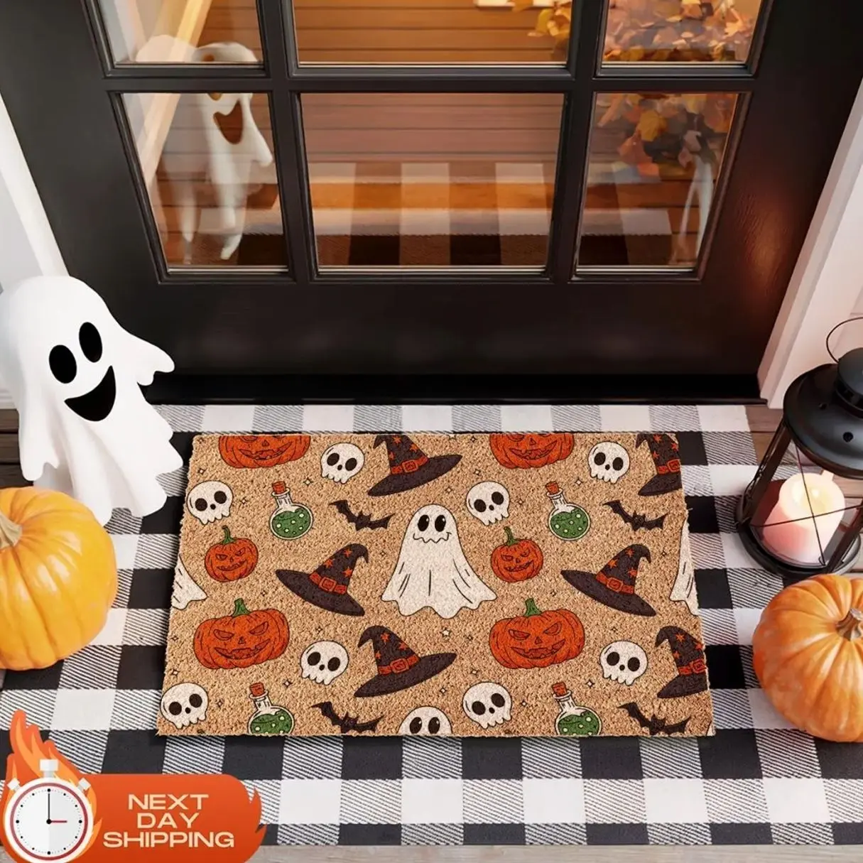 Ghosts Halloween Doormat, Halloween Porch Decor, Halloween Decor, Welcome Doormat, Boo Doormat, Halloween Gift, Spooky Entry Rug, Ghost Mat