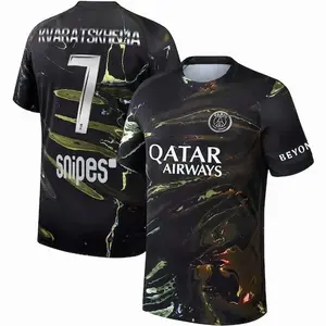 Unisex Soccer/Football Paris Saint-Germain Club Kvaratskhelia 7 2025/26 Night Edition Stadium Replica Jersey - Black