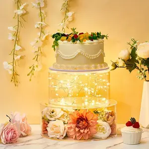 Transparent Acrylic Round Cake Stand, Stackable Wedding DIY Display Rack, Birthday Party Supplies, Elegant Dessert Holder