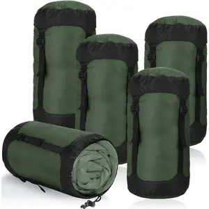 5 Pcs 20L Water Resistant Compression Sacks Space Saving Storage Sack for Backpacking Camping Sleeping Bag Hiking Gear