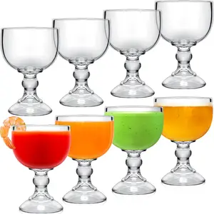 8 Pack 21.5 oz Margarita Schooner Glasses Bulk, Extra Large Claw Shaped Shrimp Glasses, Big Goblet Style Schooner for Cocktail, Coronaritas, Margaritas