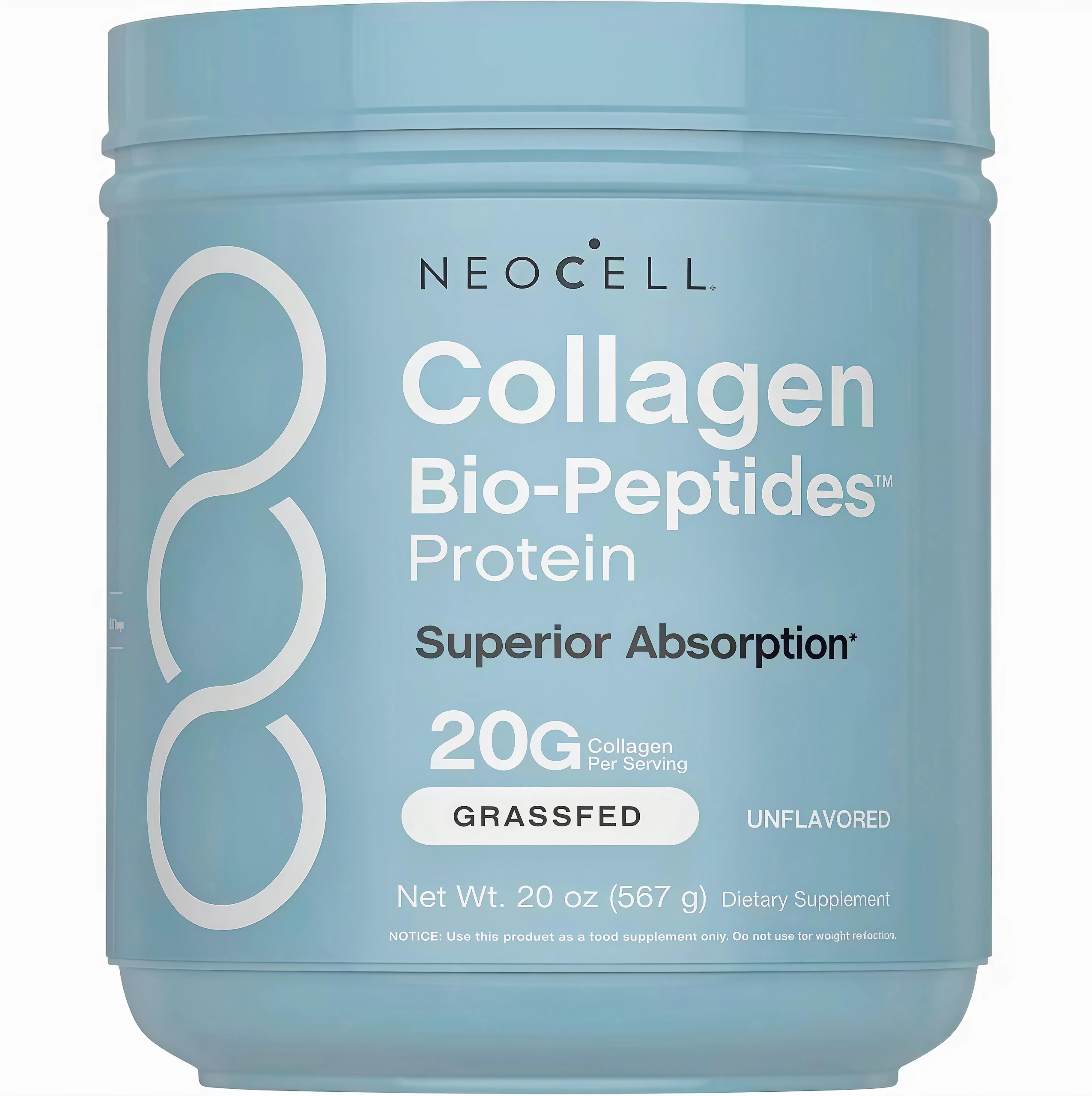 NeoCell Collagen Bio-Peptides Powder 20oz -OL Grassfed Protein Supplement-Advanced with 18 Essential Amino Acids
