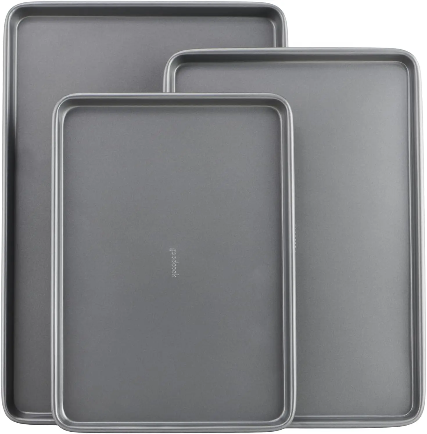 Goodcook Everyday Nonstick Carbon Steel Baking Sheet Set, 3 Pack – Small 13” X 9”, Medium 15” X 10”, Large 17” X 11” – Carbon Steel Cooking Pans, Cookie Sheet Bakeware Set Bradshaw Home