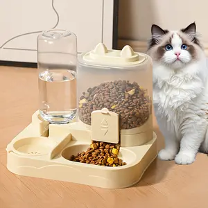 Automatic Gravity Feeding System for Cat and Dog, Dual Wet/Dry Separation Design with Anti-Spill Feature, Easy-to-Clean Durable Pet Food & Water Dispenser, Living Room, Bathroom, Kitchen, and Balcony Use, Cat Food Dispenser, Automatic Feeder For Cat