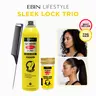 EBIN Wonder Ponytail Bond Sleek Lock Trio (Fine & All Hair Type) – Freeze Spray + Freeze Stick + FREE Styling Brush | Strong Hold, Sleek Finish, Fine Hair, Long-Lasting Control