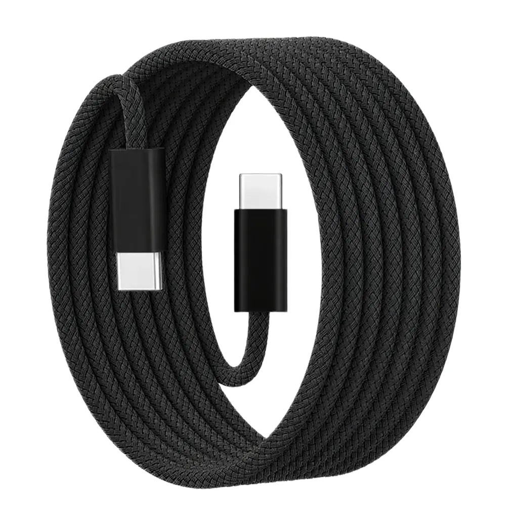 60W USB-C to USB-C Cable, Super Fast Charging Type-C Cable, Compatible with iPhone 16/15 Pro, Galaxy S24/S23, iPad Pro/Air and MacBook Pro, Braided Charger Cord