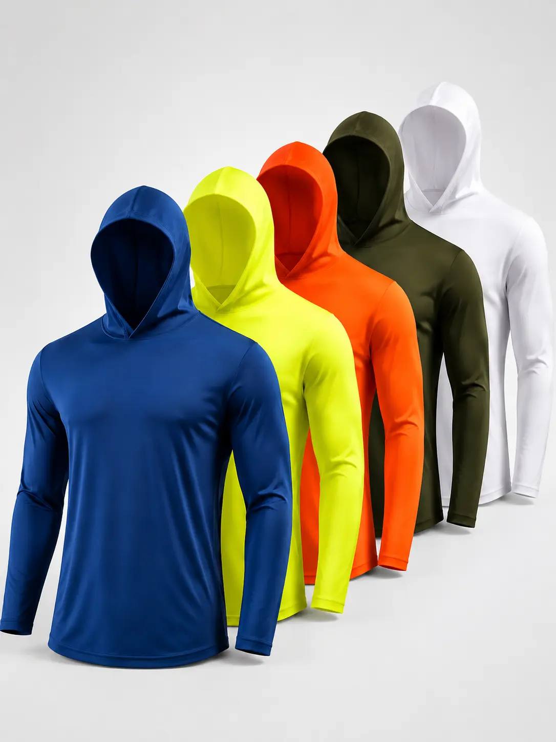 Men's UPF 50+ Sun Protection Hoodie Long Sleeve T Shirts Pack Quick Dry Shirt for Athletic Running Activewear Workout Outdoor Fishing  Bug Repellent  Hiking Shirt Gym Outfit Tee Athleisure Wear Outdoor Sports