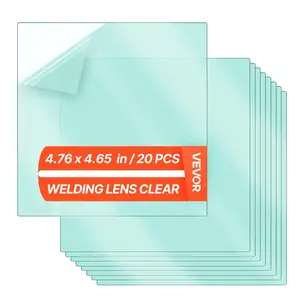 VEVOR Welding Helmet Outer Cover Lens, 20PCS 4.76x 4.65 Outside Replacement Lens, Filter Protective Clear Covers Compatible with VEVOR CRIUS/METIS Series Auto Darkening Welding Helmets