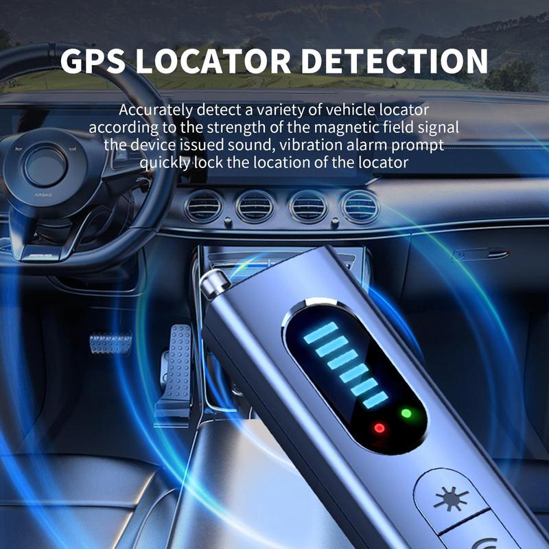 Hidden Camera detector GPS Tracker Device for Hotel, Airbnb, Travel, Car, Bathroom, Office, Wireless Signal Infrared Scanner, Anti-Positioning Monitoring, Hotel Anti-Spy Detector Security Detection Automatic Alerts Remote One Black Portable Protection